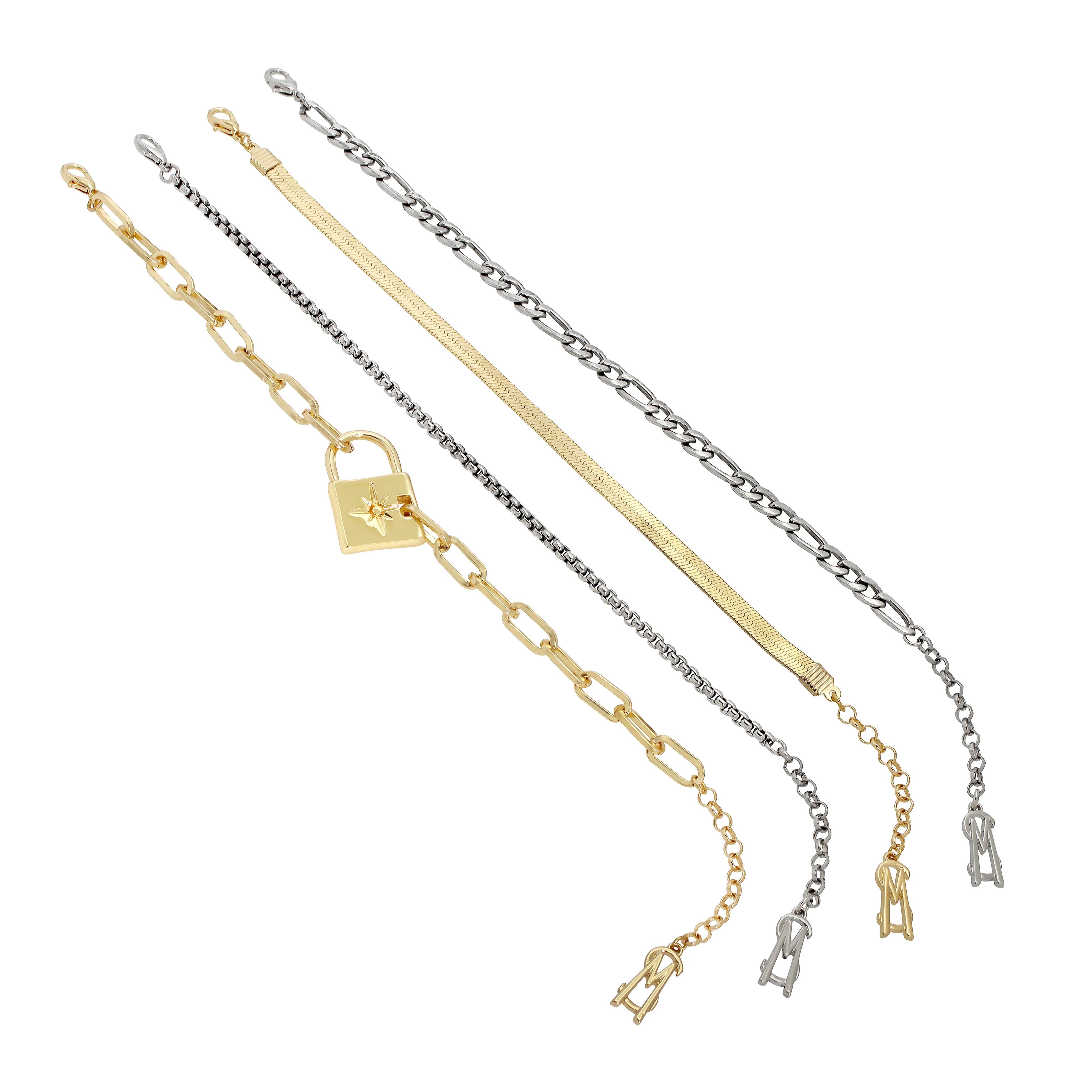 LOCK LINK MULTI STRAND BRACELET GOLD MULTI - Image 2
