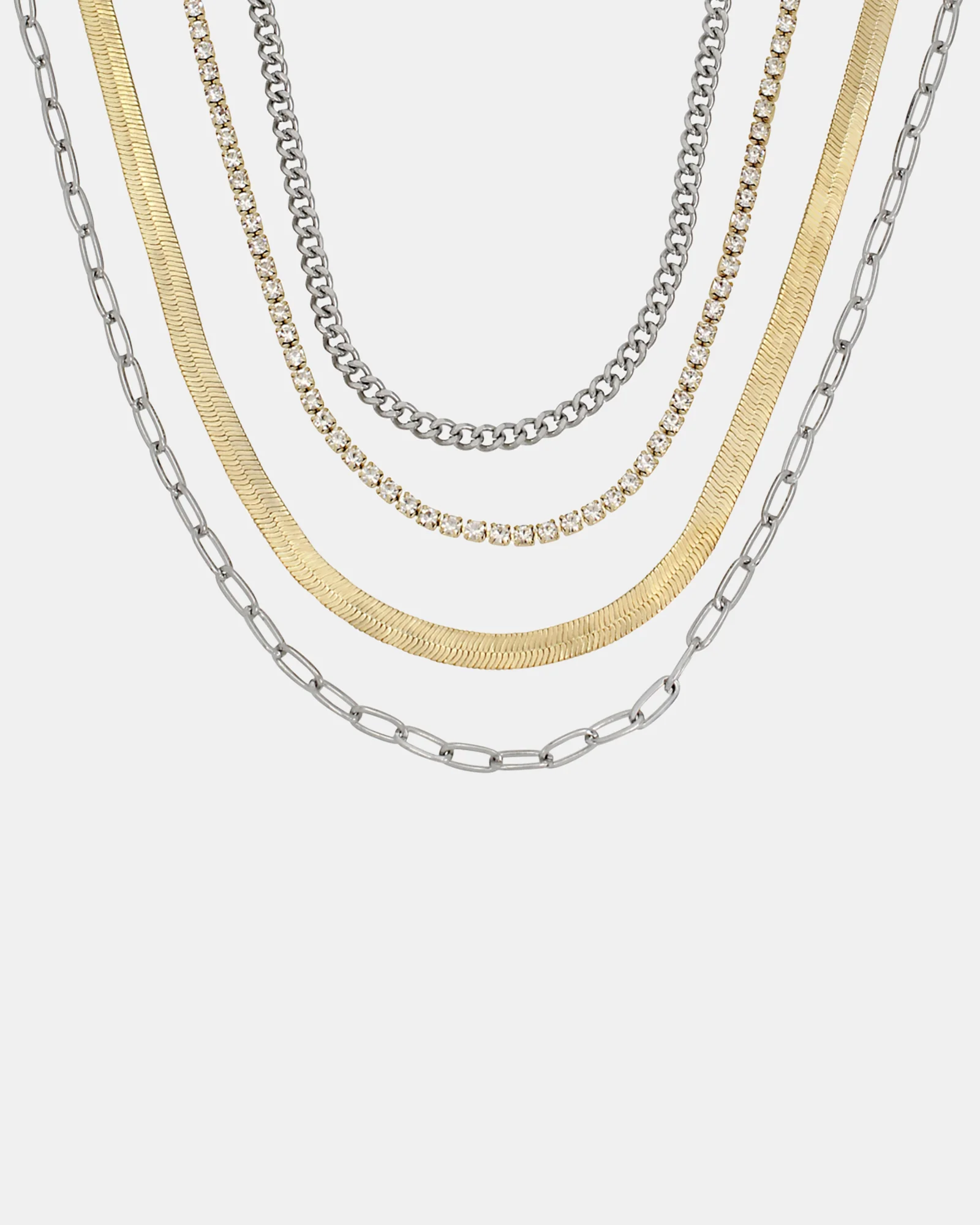 MULTI STRAND CHUNKY NECKLACE GOLD MULTI - Image 3