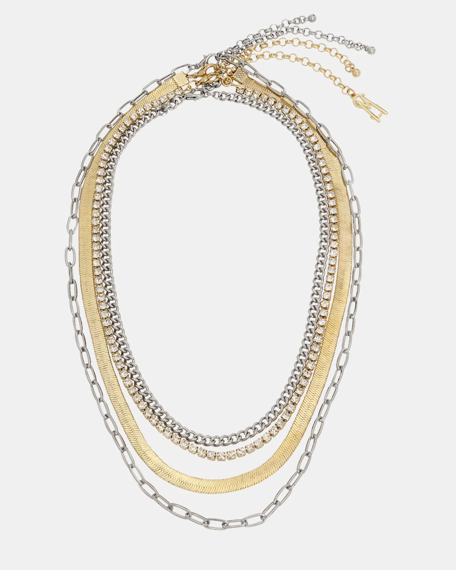 MULTI STRAND CHUNKY NECKLACE GOLD MULTI - Image 4