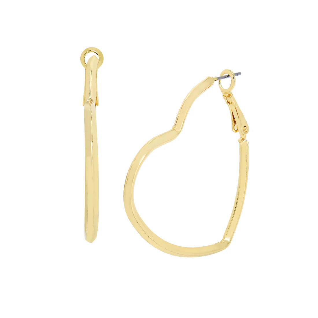 HEART SHAPED HOOP EARRINGS GOLD - Image 2