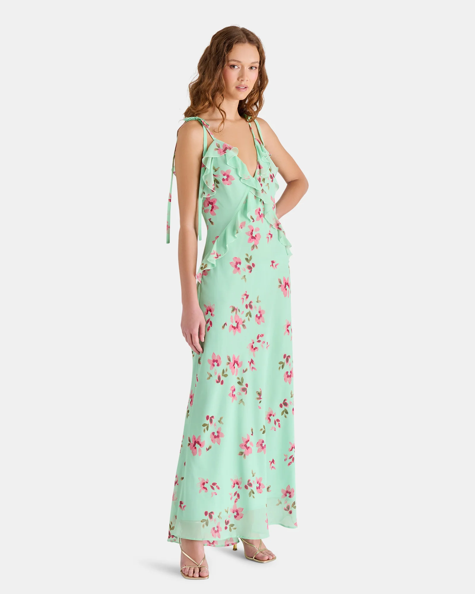 ADALINA DRESS MINT FLORAL GREEN - Image 2
