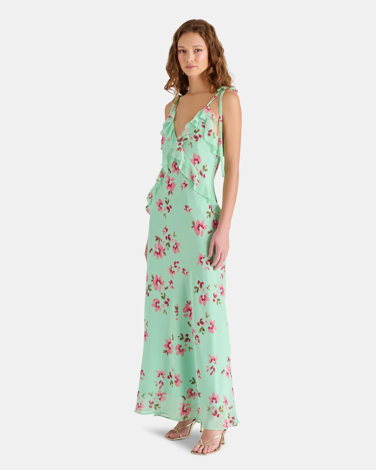 ADALINA DRESS MINT FLORAL GREEN - Image 4