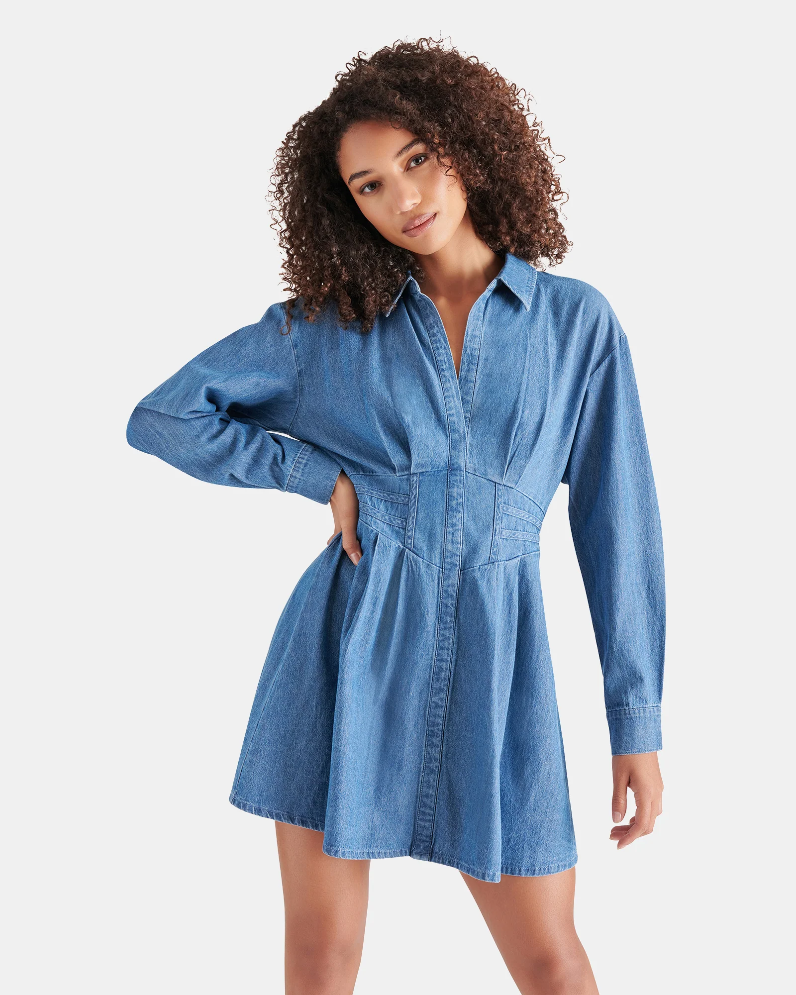 ARIA DRESS DENIM LIGHT BLUE DENIM - Image 3