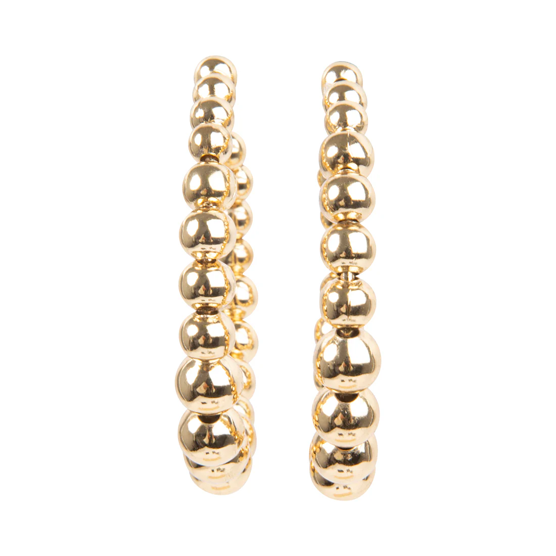 BALL HOOP EARRINGS GOLD - Image 2