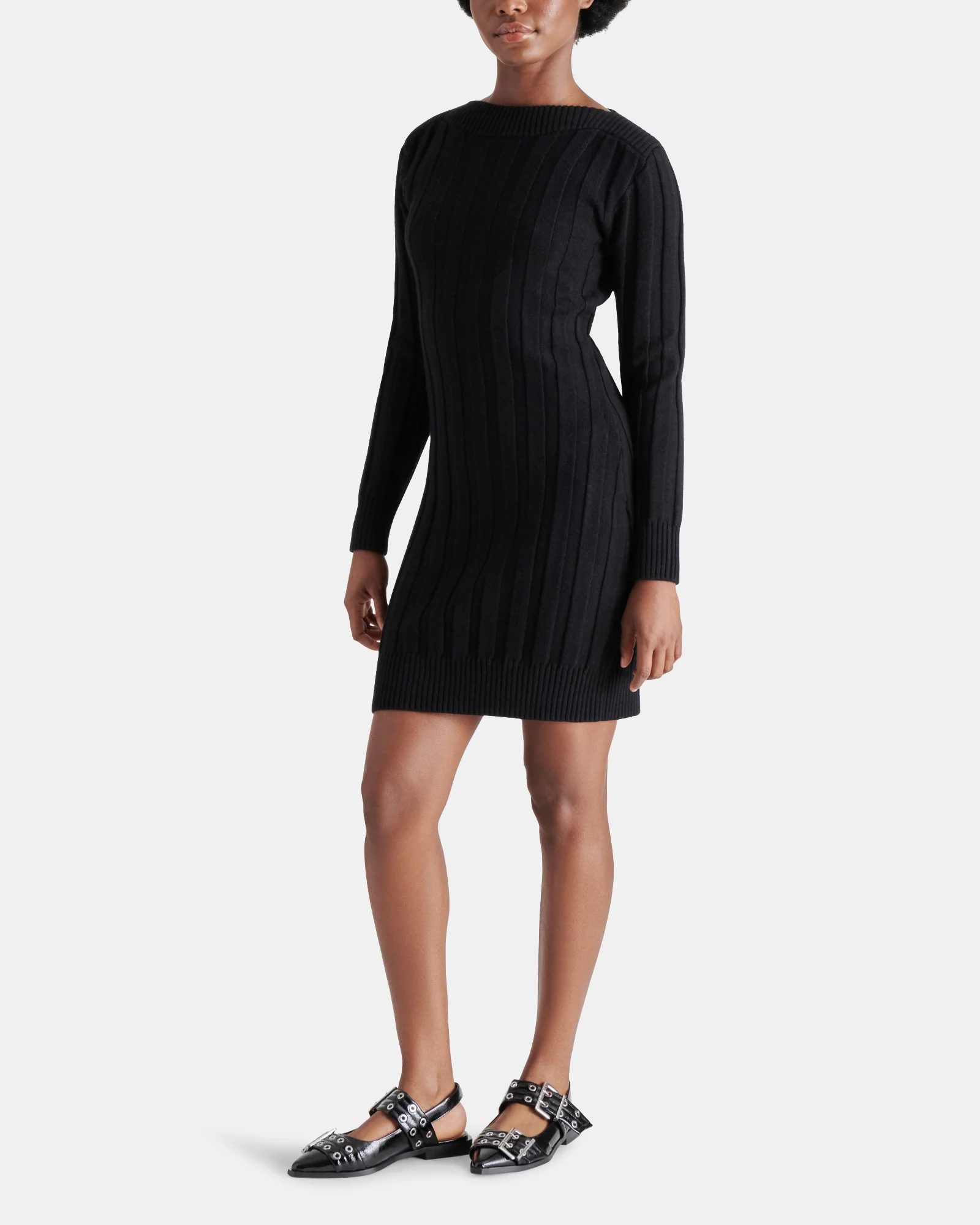SUZIE SWEATER DRESS BLACK - Image 3