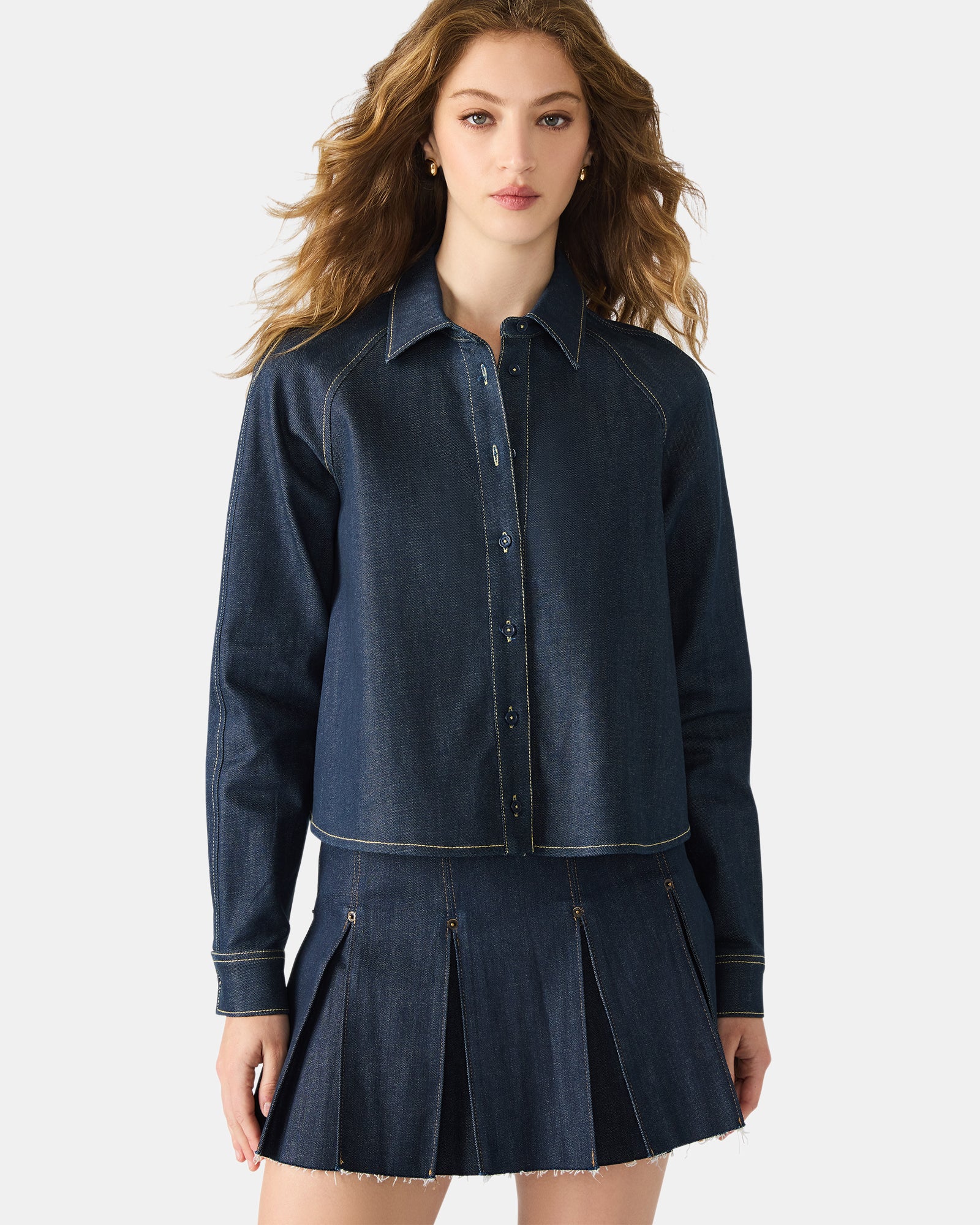 TESSIE TOP DARK BLUE DENIM - Image 5