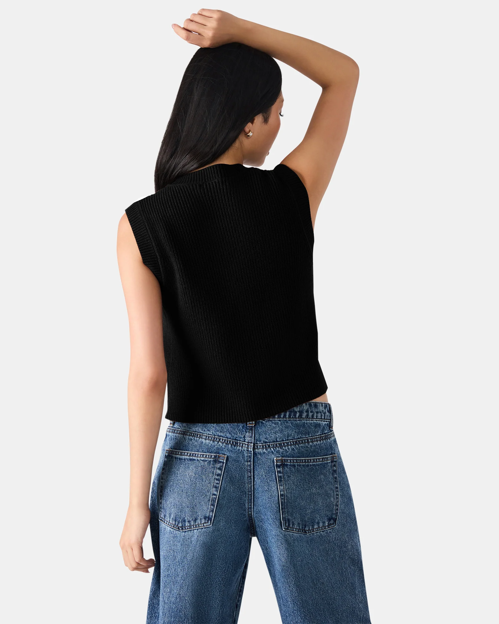 ALIYA SWEATER VEST BLACK - Image 4