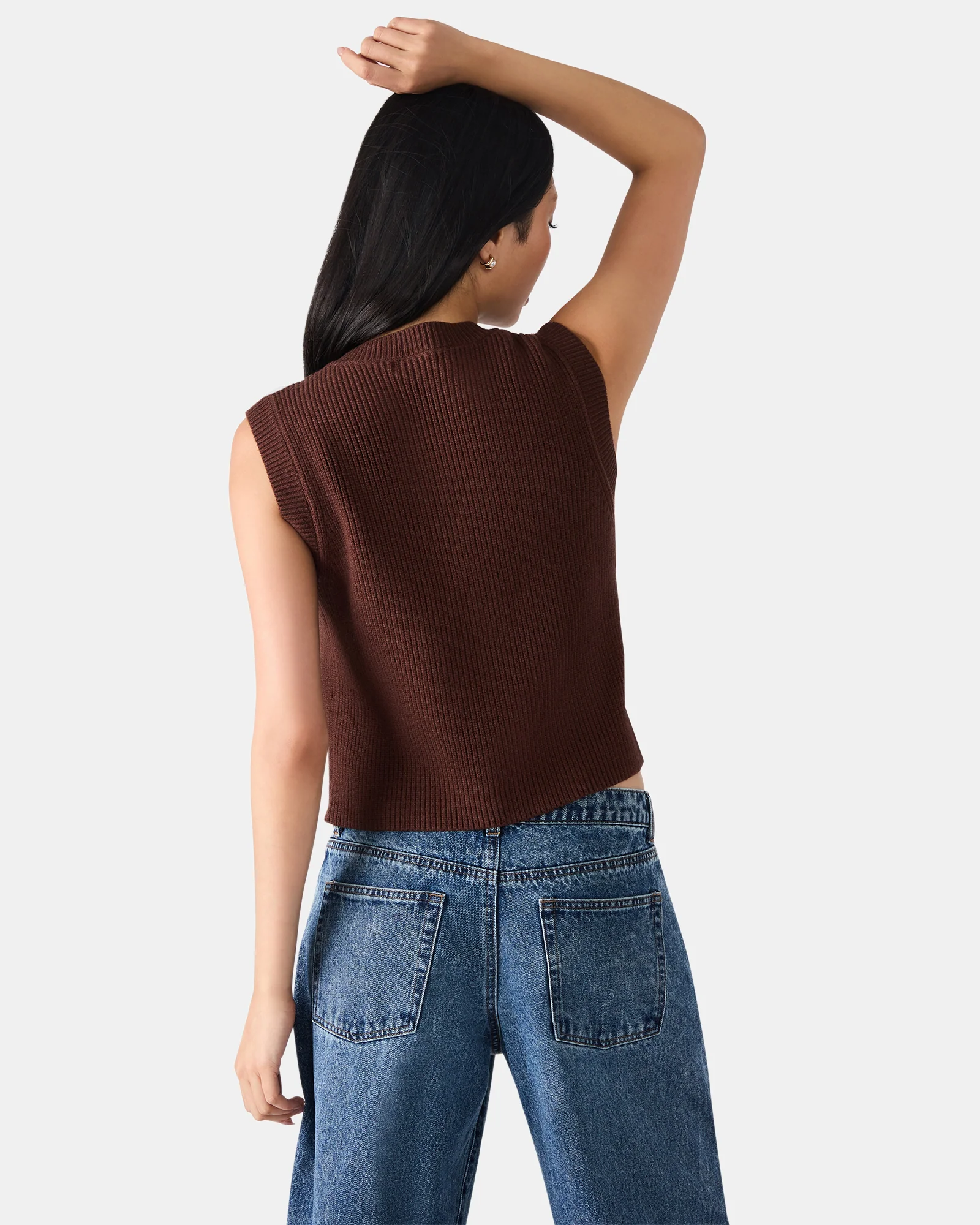 ALIYA SWEATER VEST BROWN - Image 4