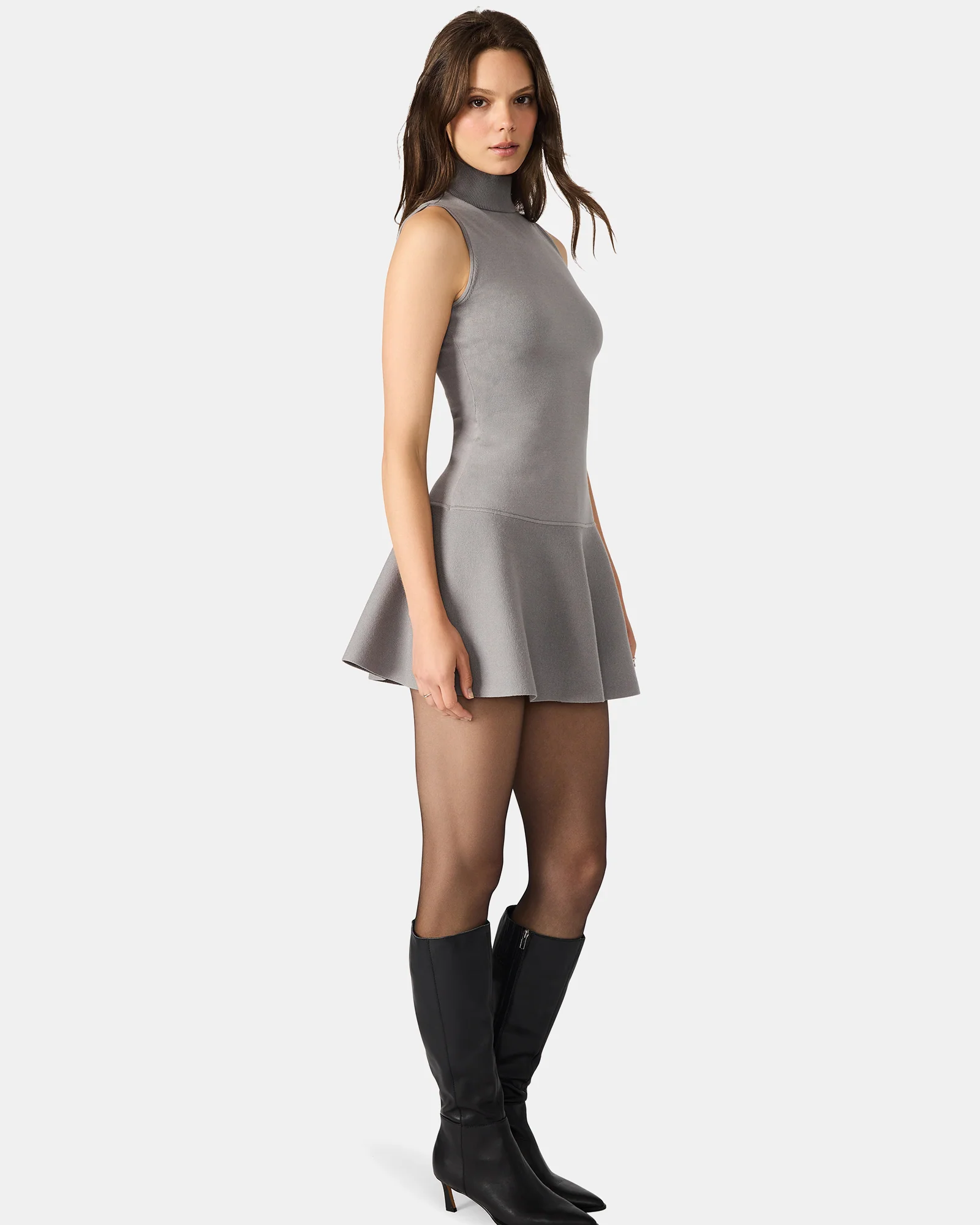 BRESLIN SWEATER DRESS GREY - Image 4