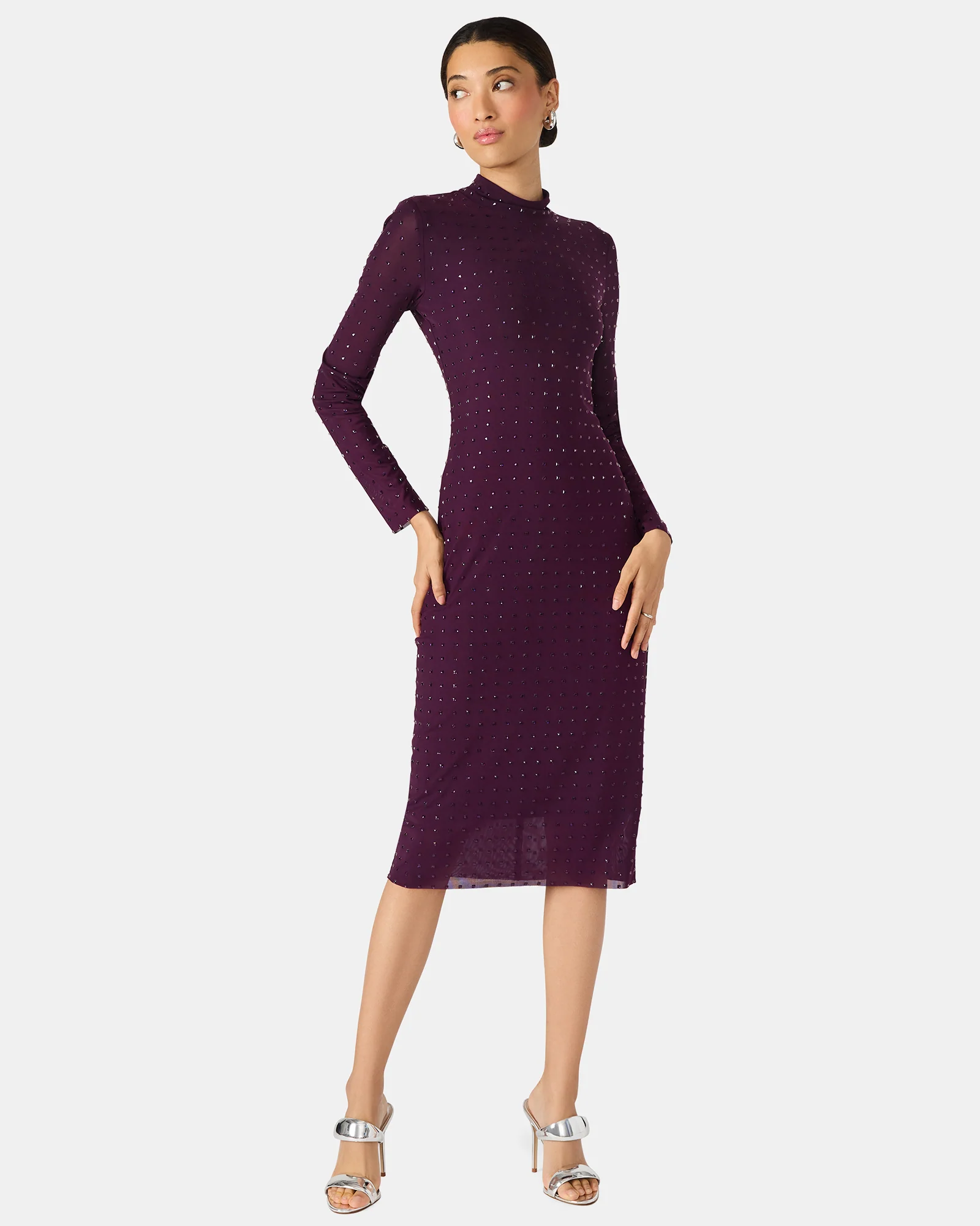 KRISTA MIDI DRESS PURPLE - Image 3