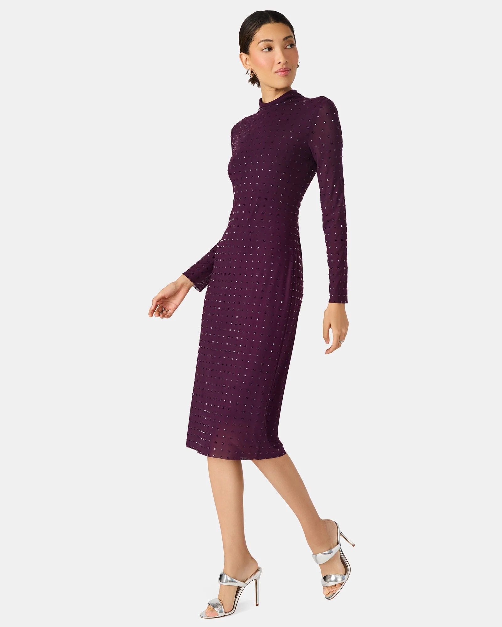 KRISTA MIDI DRESS PURPLE - Image 4