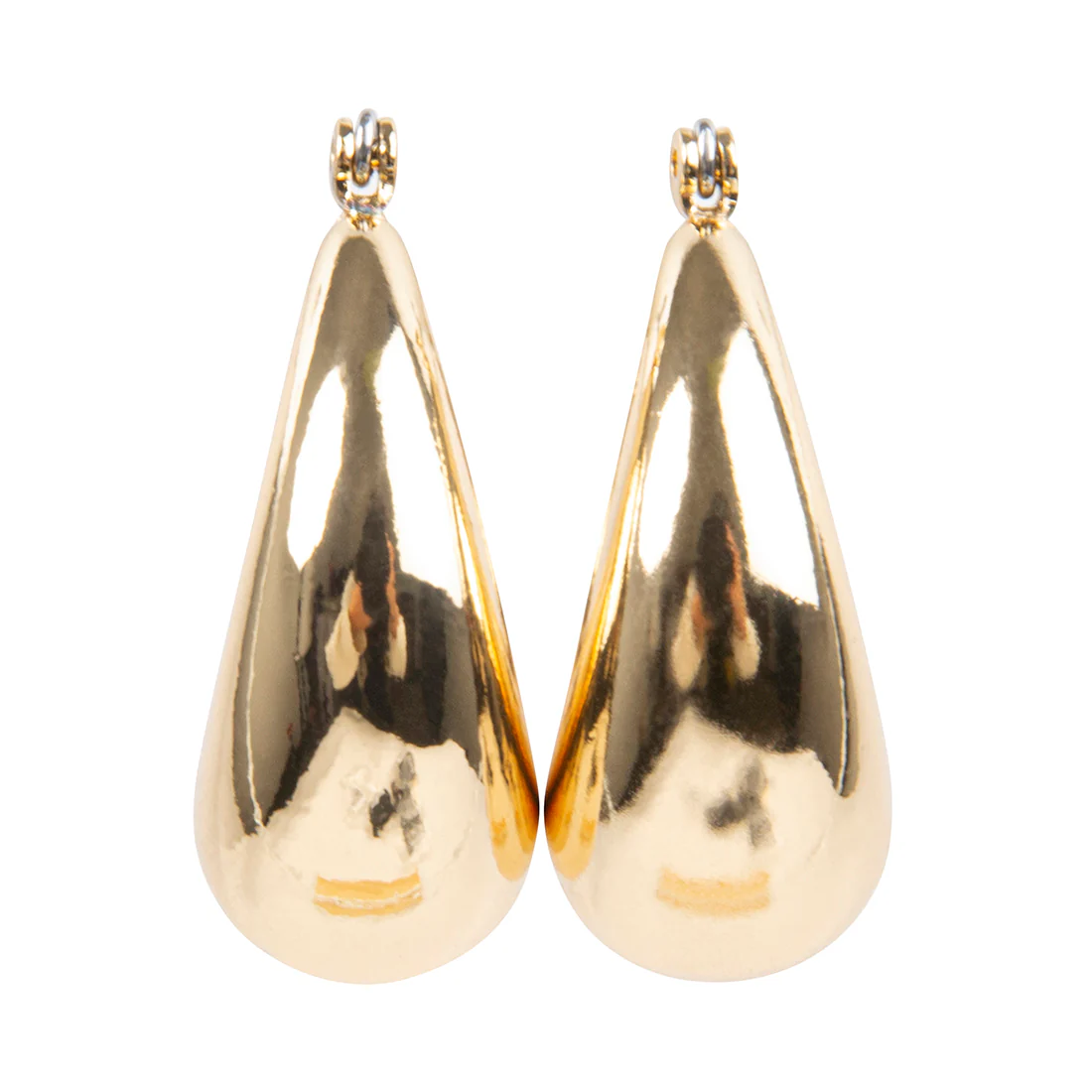 CHUBBY HOOP EARRINGS GOLD - Image 2