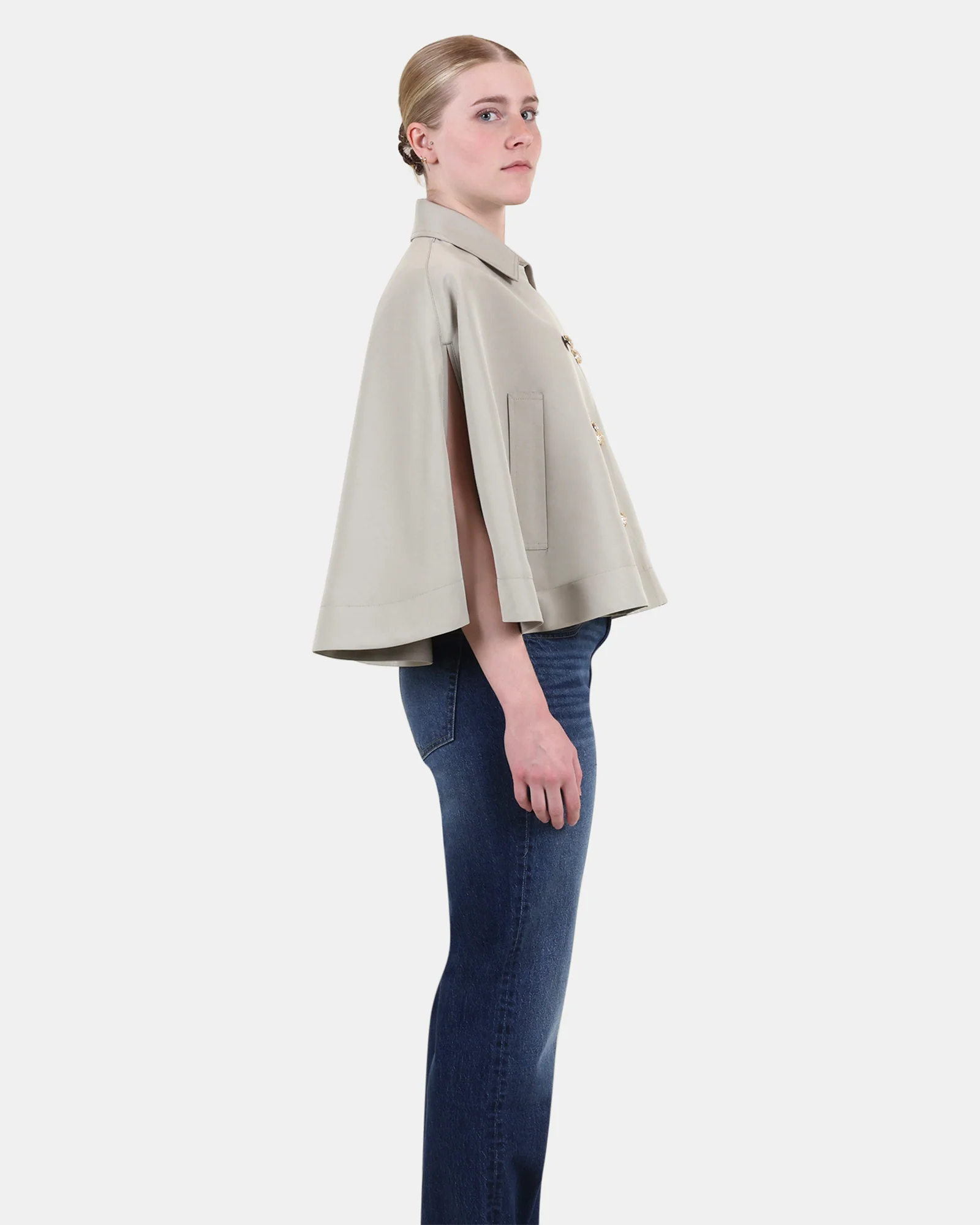 NOEMIE TRENCH CAPE GREY - Image 5