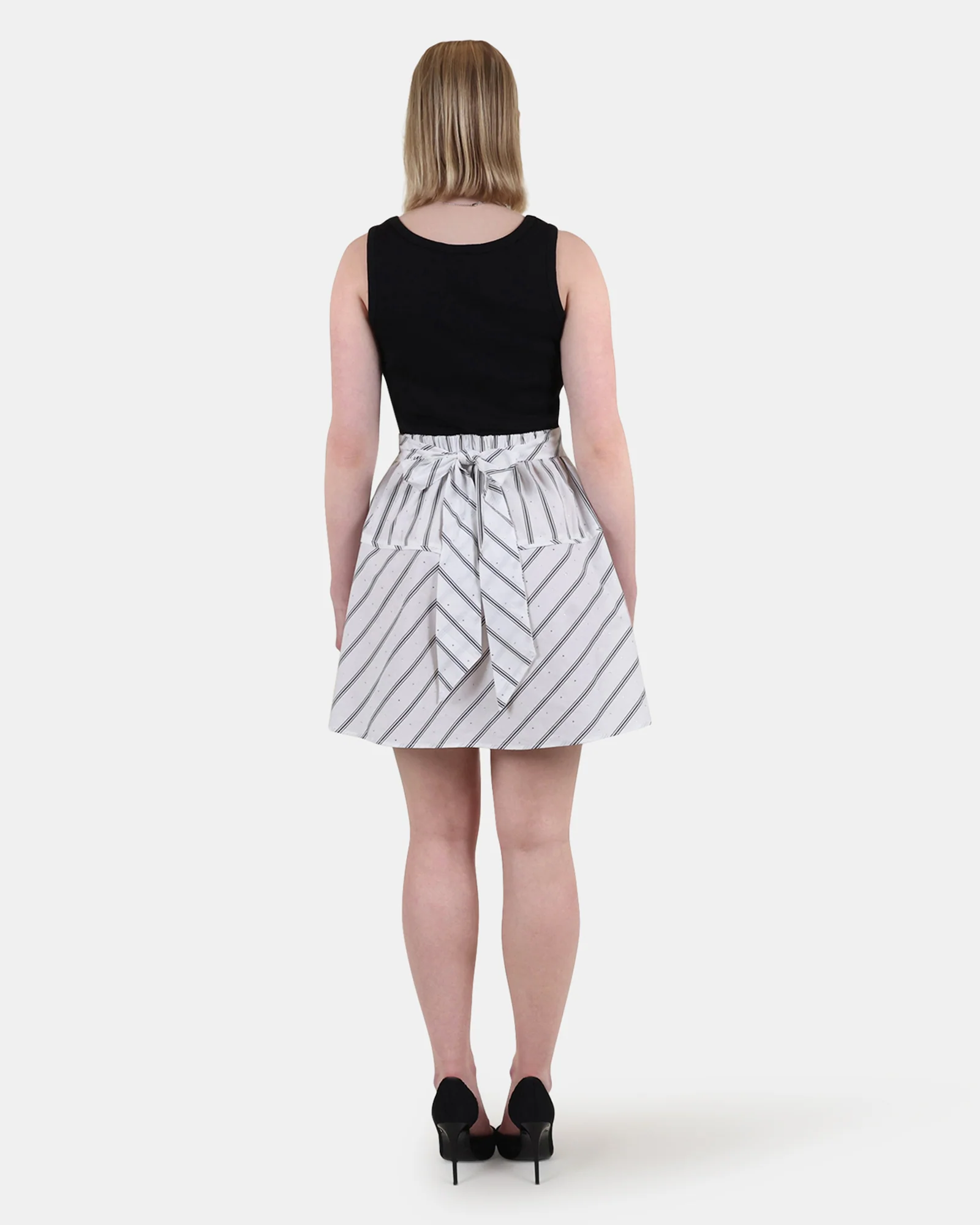 JENNIFER DRESS BLACK WHITE - Image 3