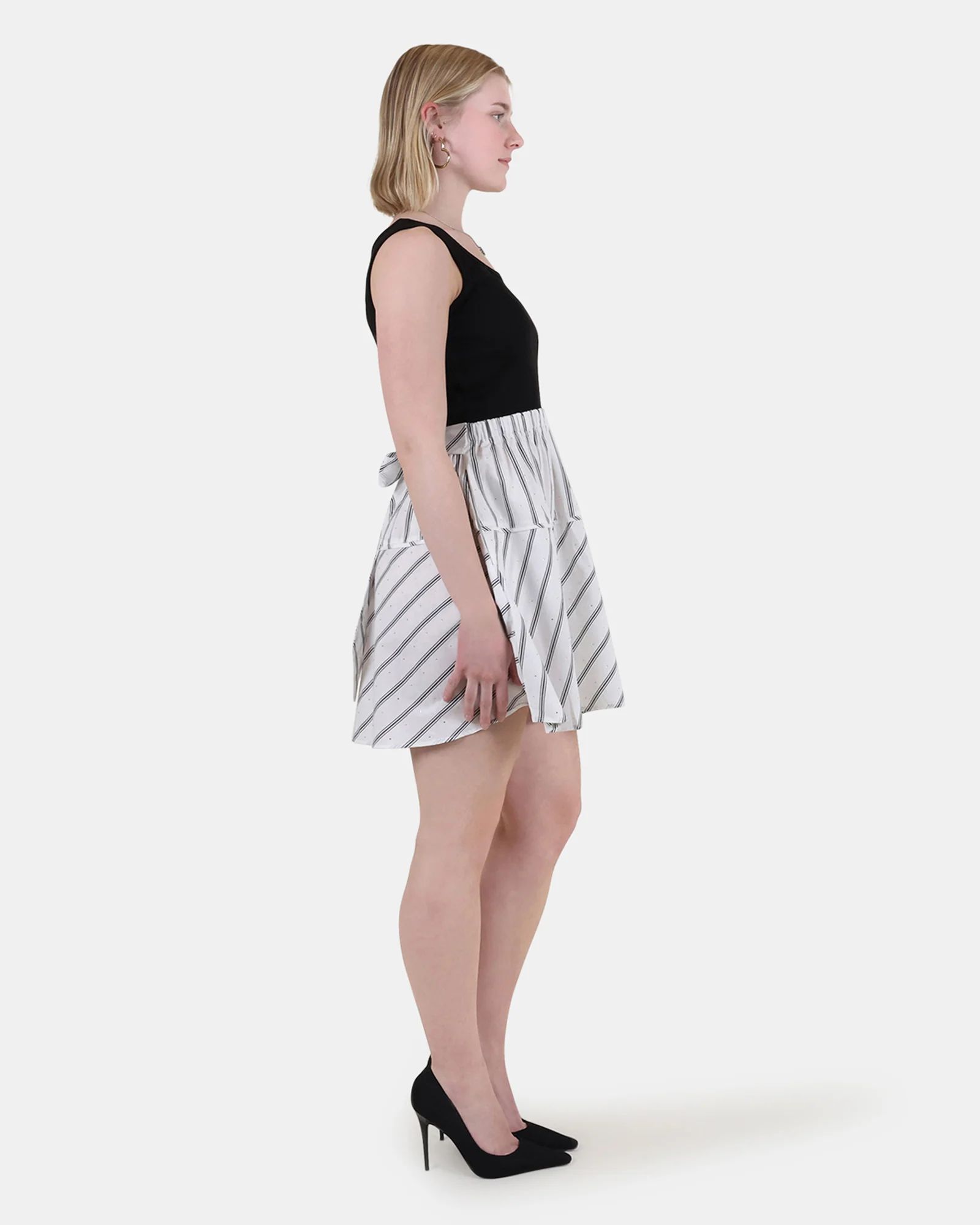 JENNIFER DRESS BLACK WHITE - Image 4