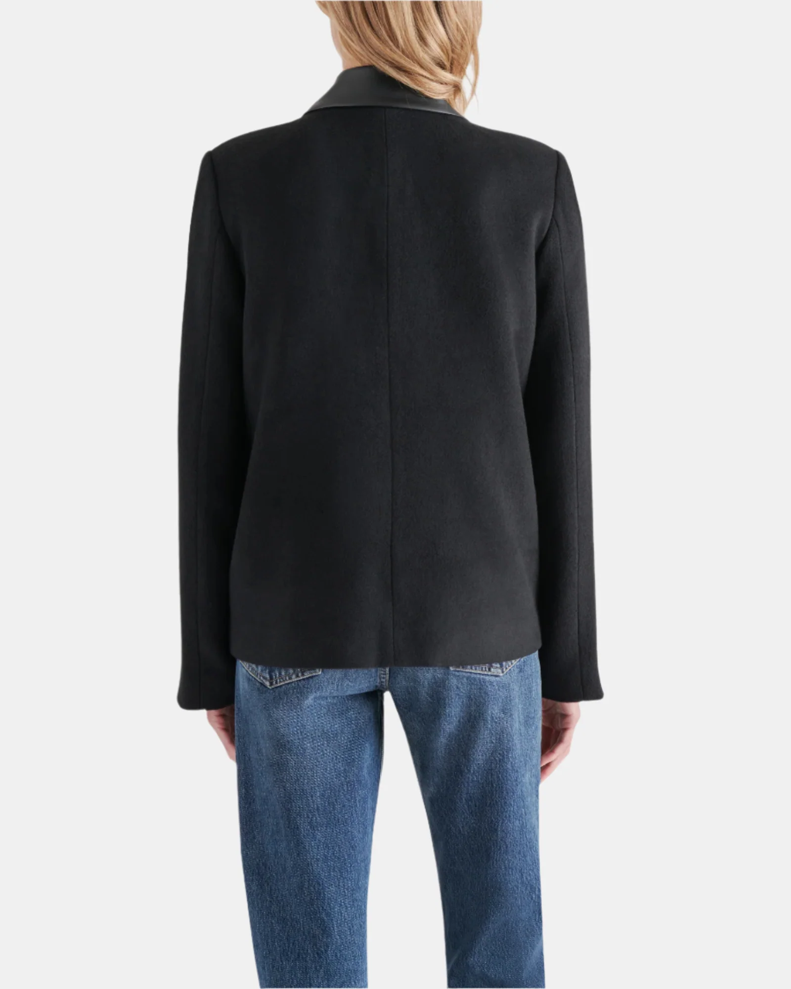 DOUBLE BREASTED PEACOAT BLACK - Image 5