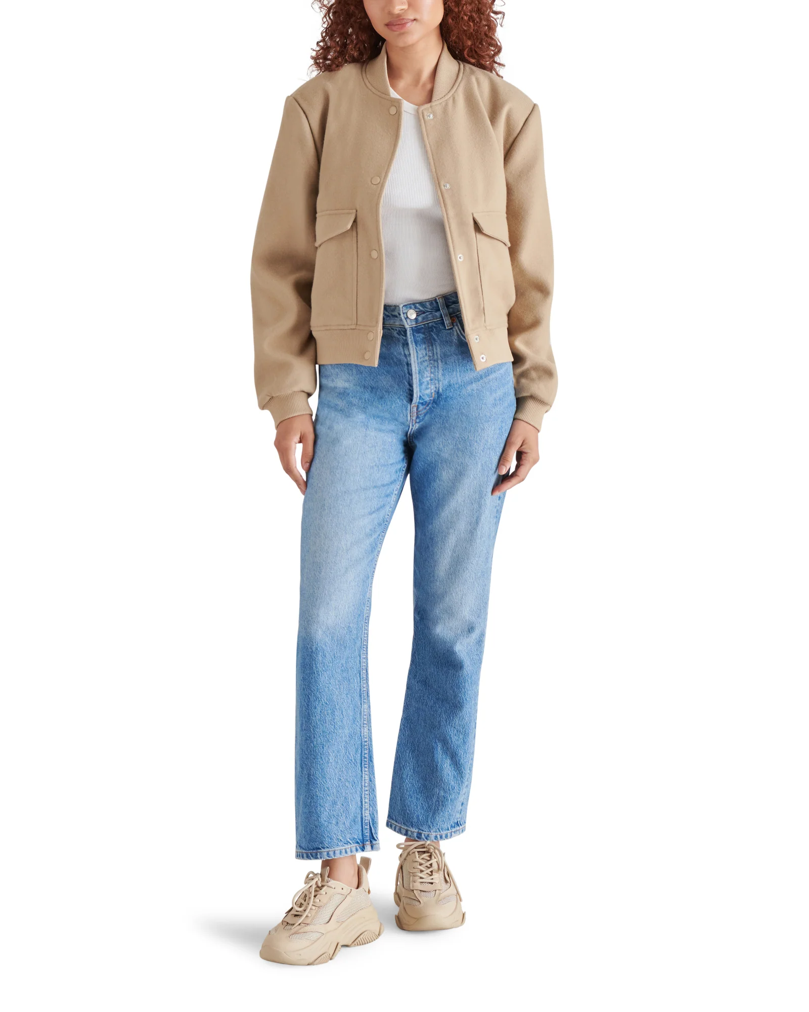 BOXY CUT BOMBER BEIGE - Image 2