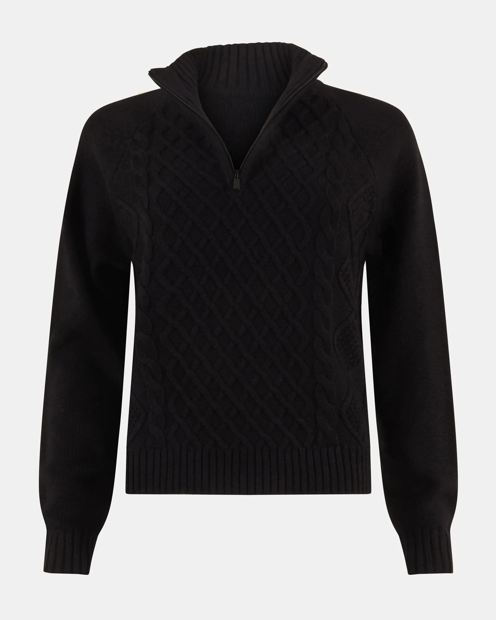 ALLY QUARTER ZIP SWEATER BLACK - Image 2