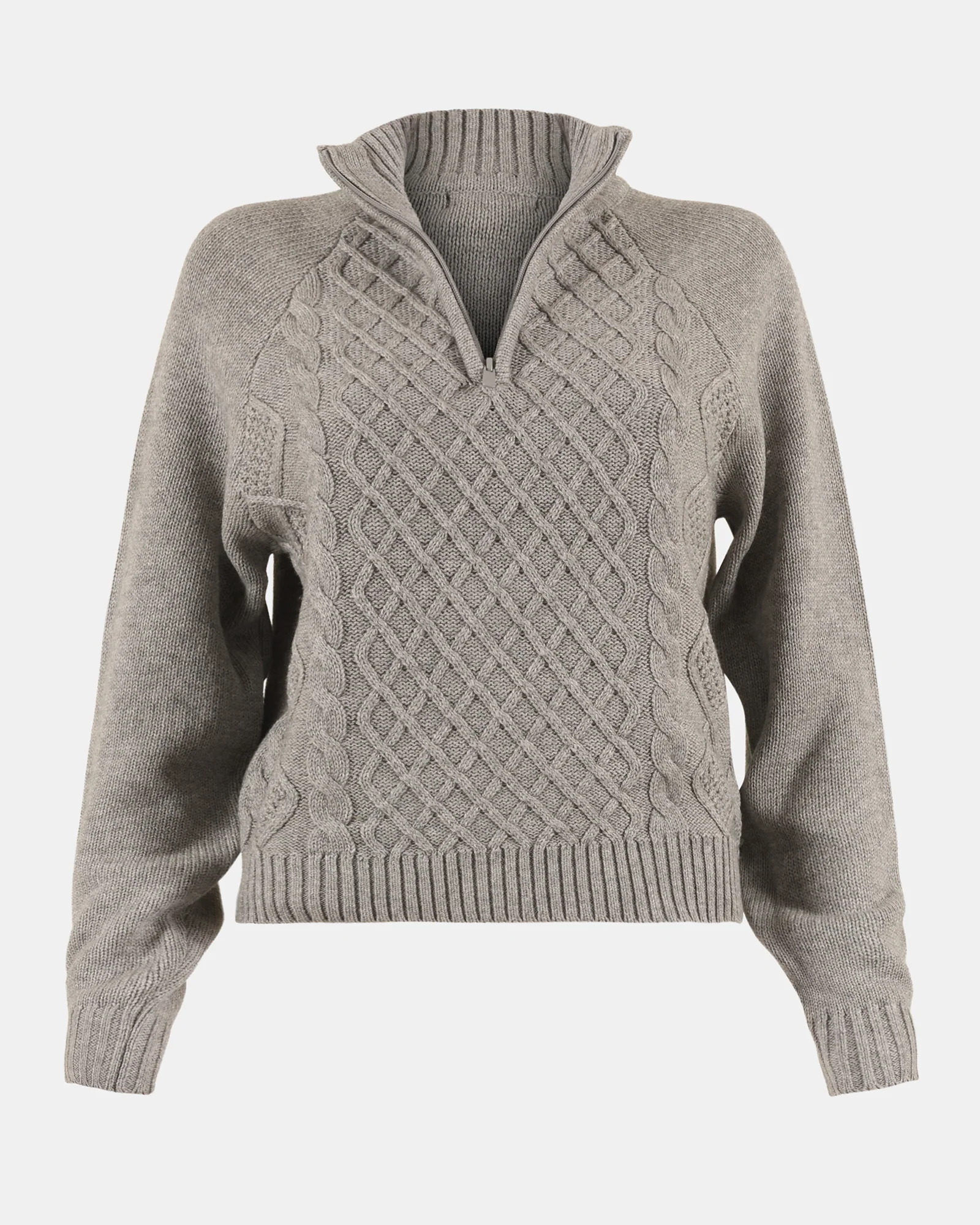 ALLY QUARTER ZIP SWEATER GREY - Image 2