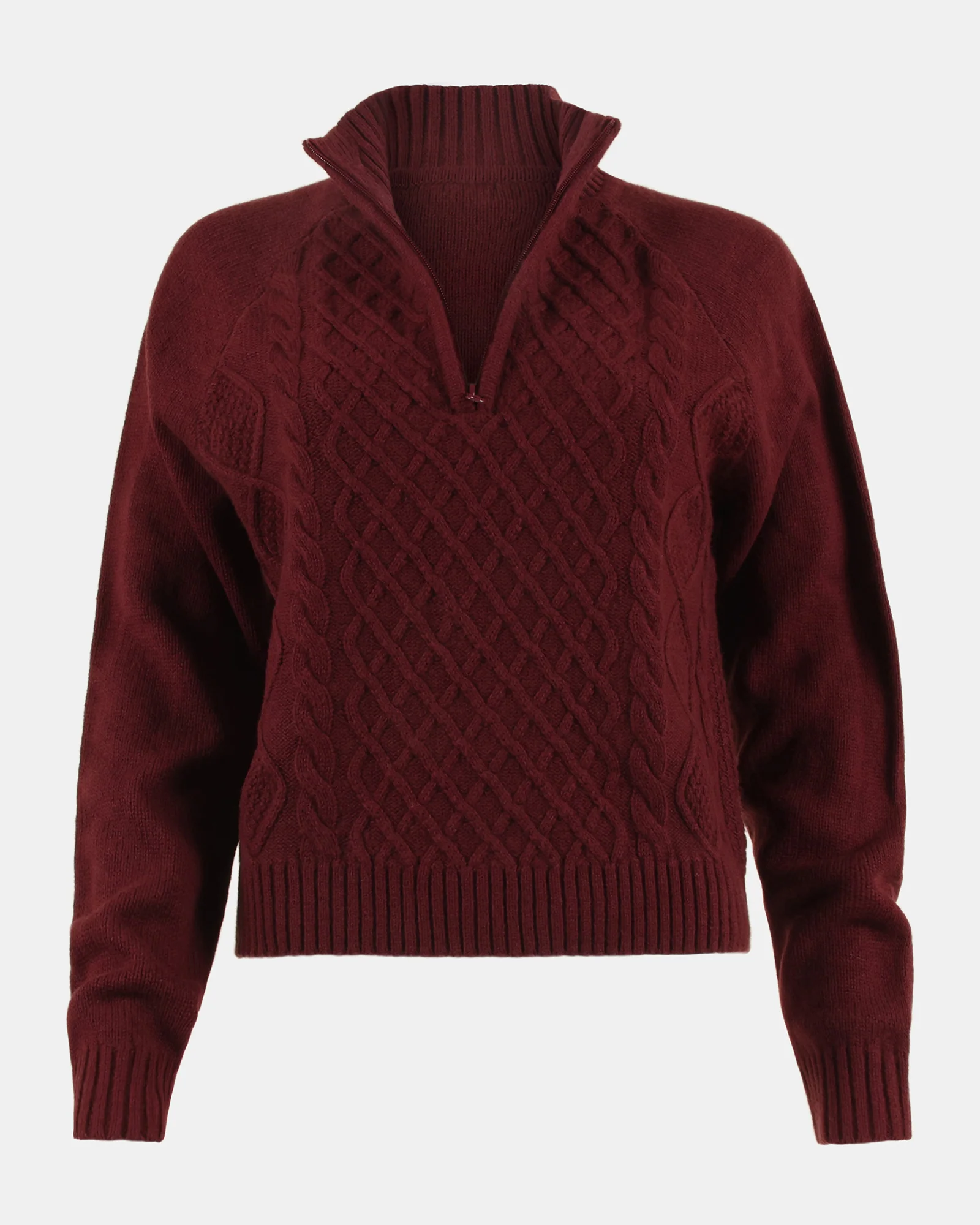 ALLY QUARTER ZIP SWEATER WINE - Image 2
