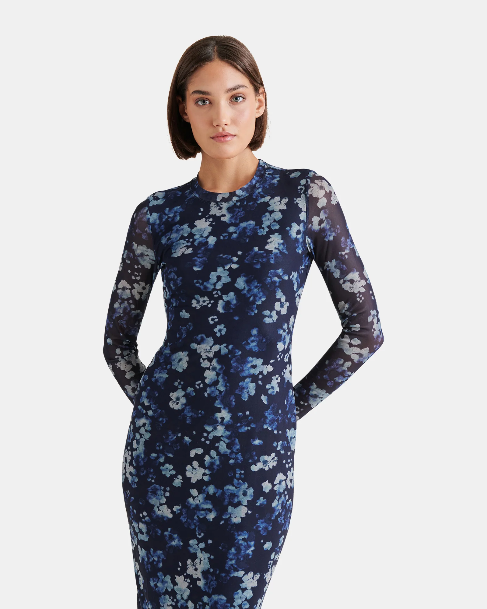 HAILEE DRESS FLORAL INDIGO - Image 3