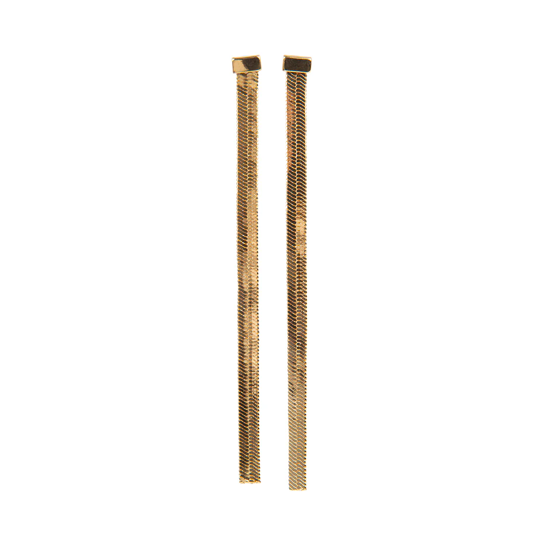 HERRINGBONE EARRINGS GOLD - Image 2