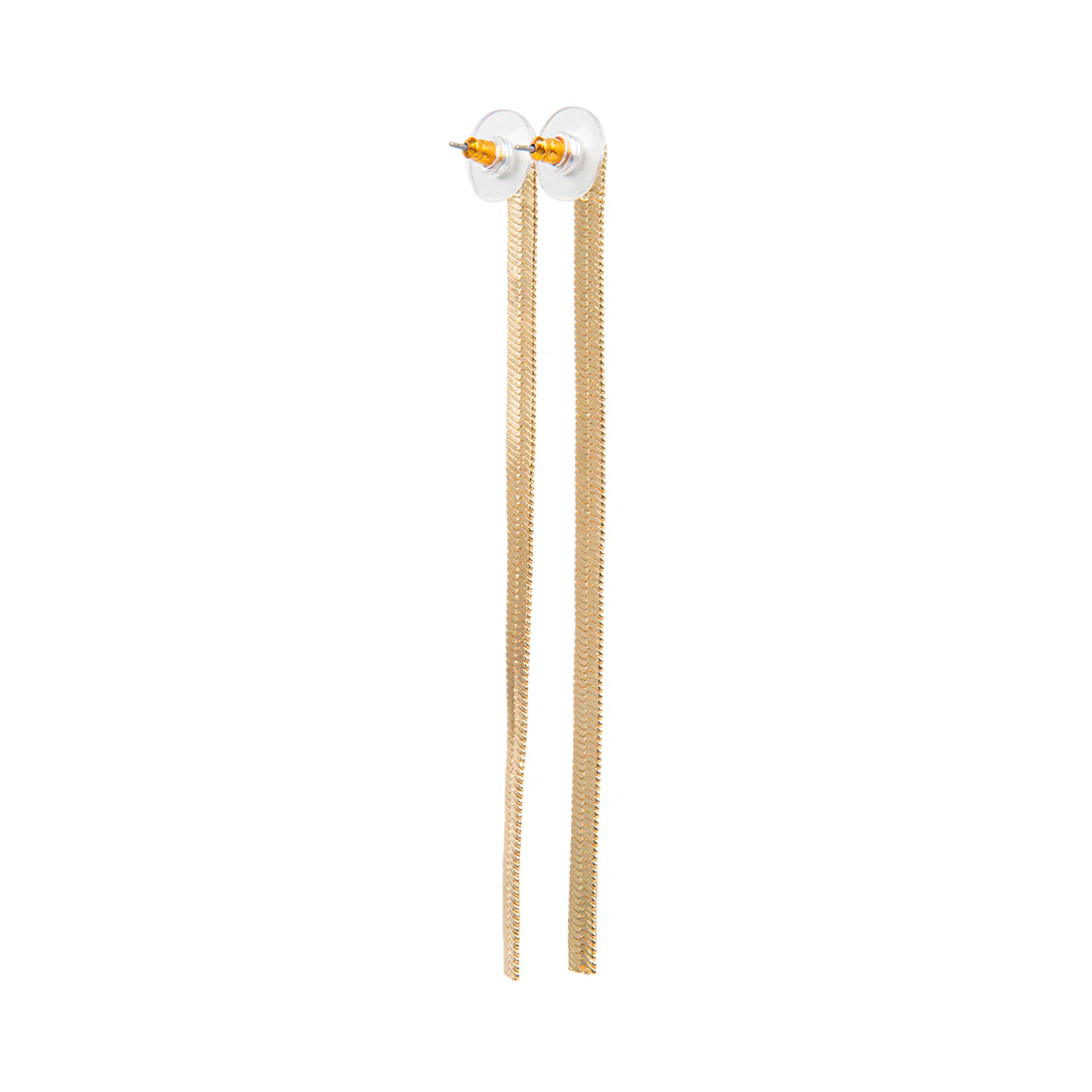 HERRINGBONE EARRINGS GOLD - Image 3