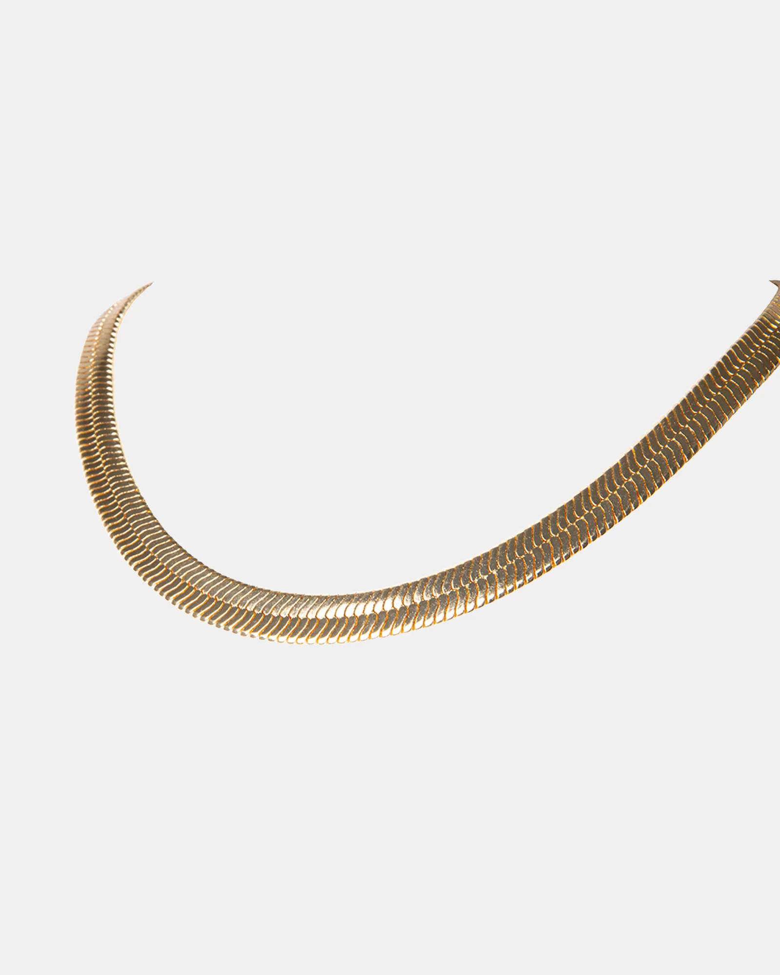 HERRINGBONE THICK CHAIN NECKLACE GOLD - Image 2