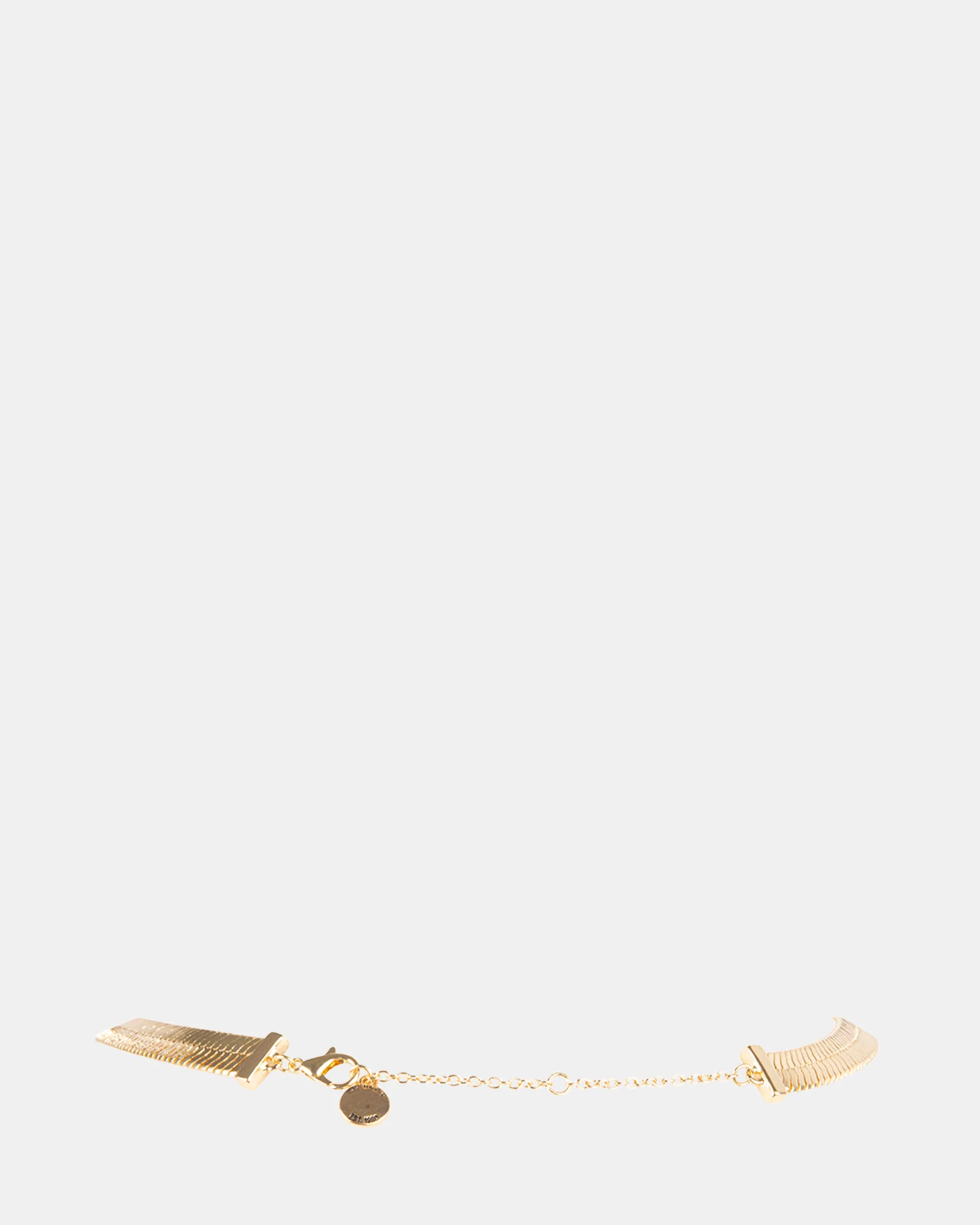 HERRINGBONE THICK CHAIN NECKLACE GOLD - Image 3