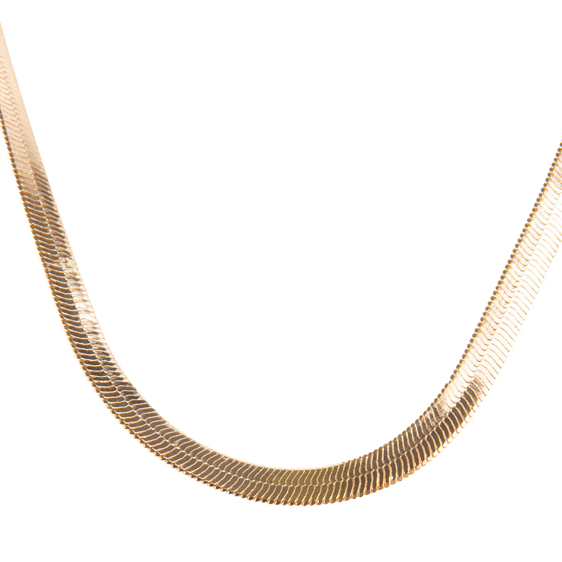 HERRINGBONE THIN CHAIN NECKLACE GOLD - Image 2