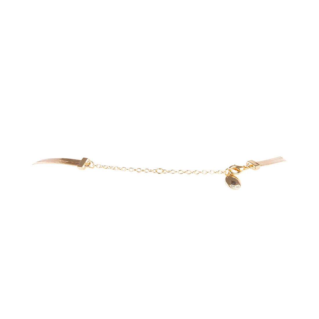 HERRINGBONE THIN CHAIN NECKLACE GOLD - Image 3