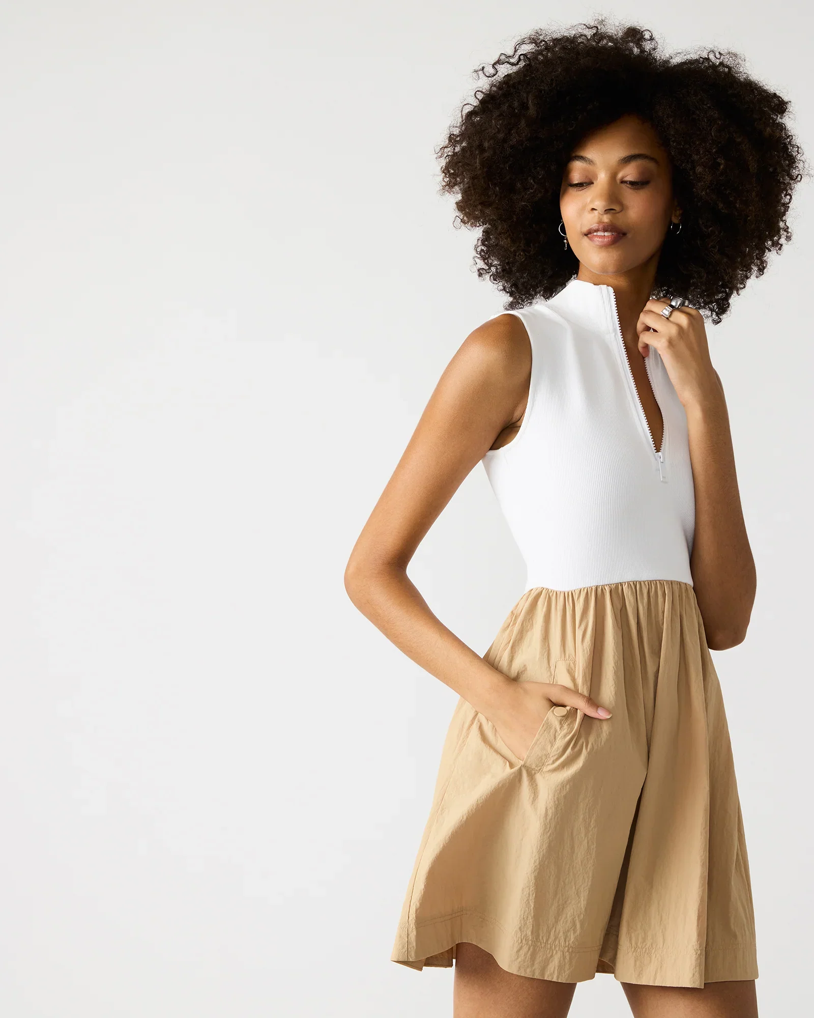 LYON DRESS TAUPE MULTI - Image 4