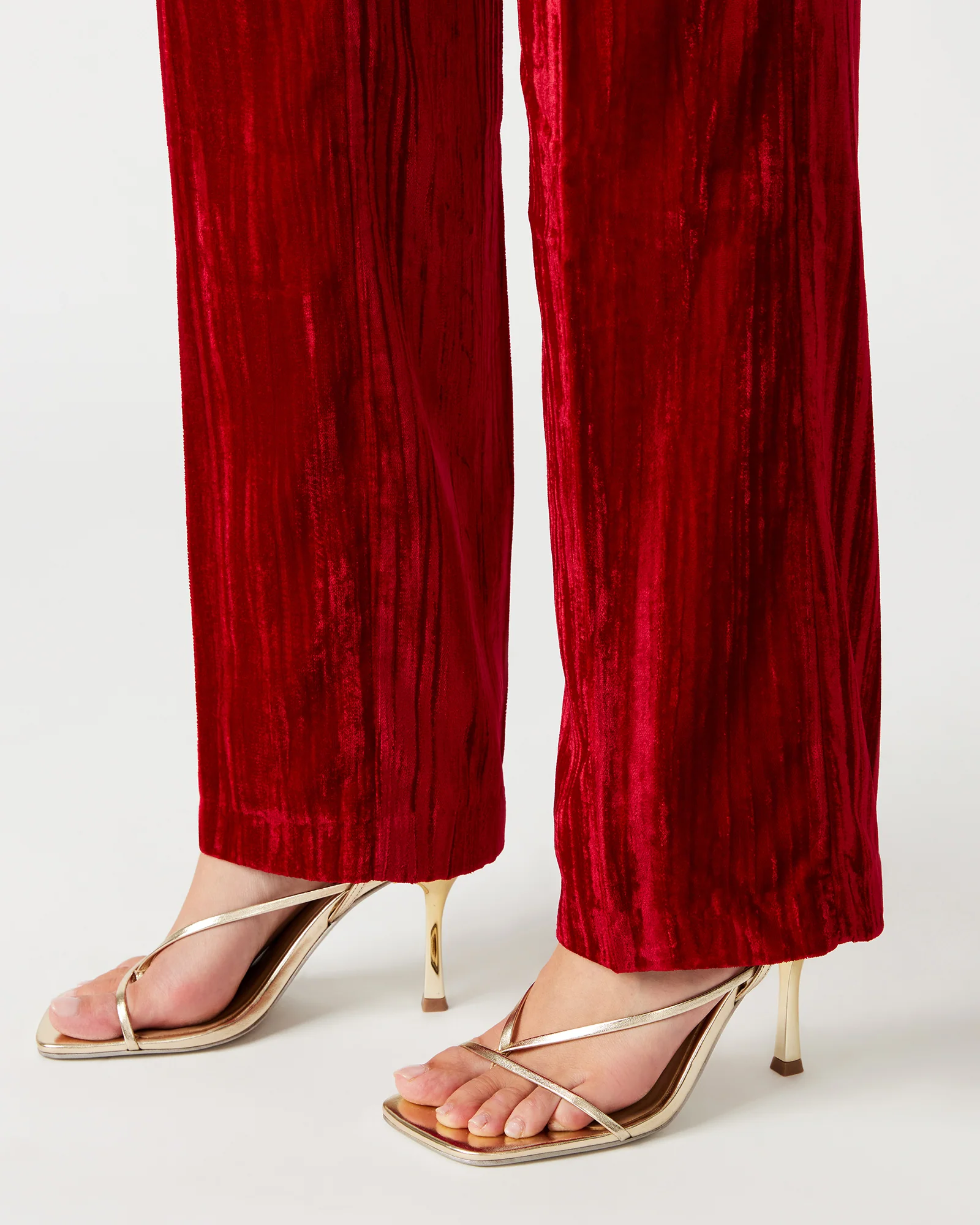 MERCER CRUSHED VELVET PANT RED - Image 4