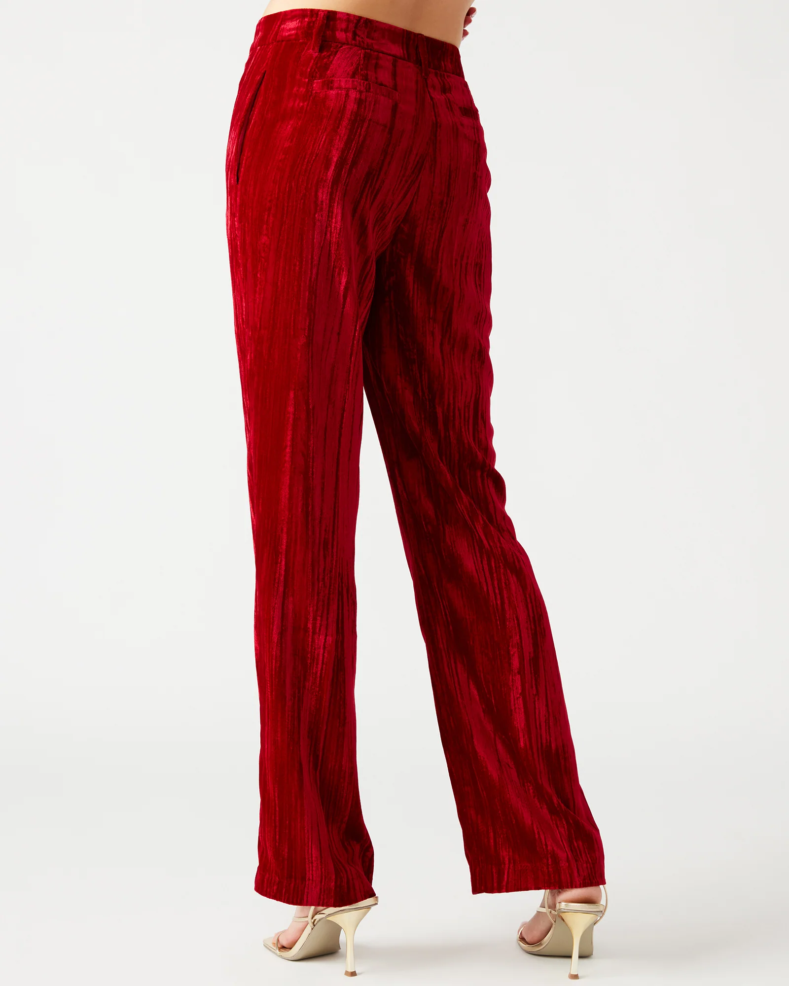 MERCER CRUSHED VELVET PANT RED - Image 5