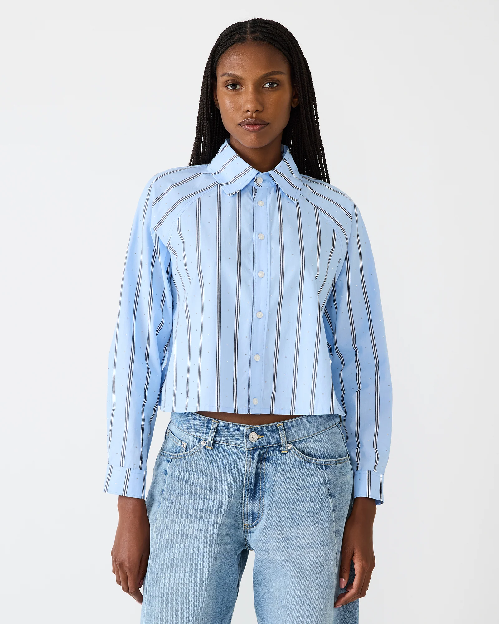 TESS BLUE RHINESTONES TOP - Image 2