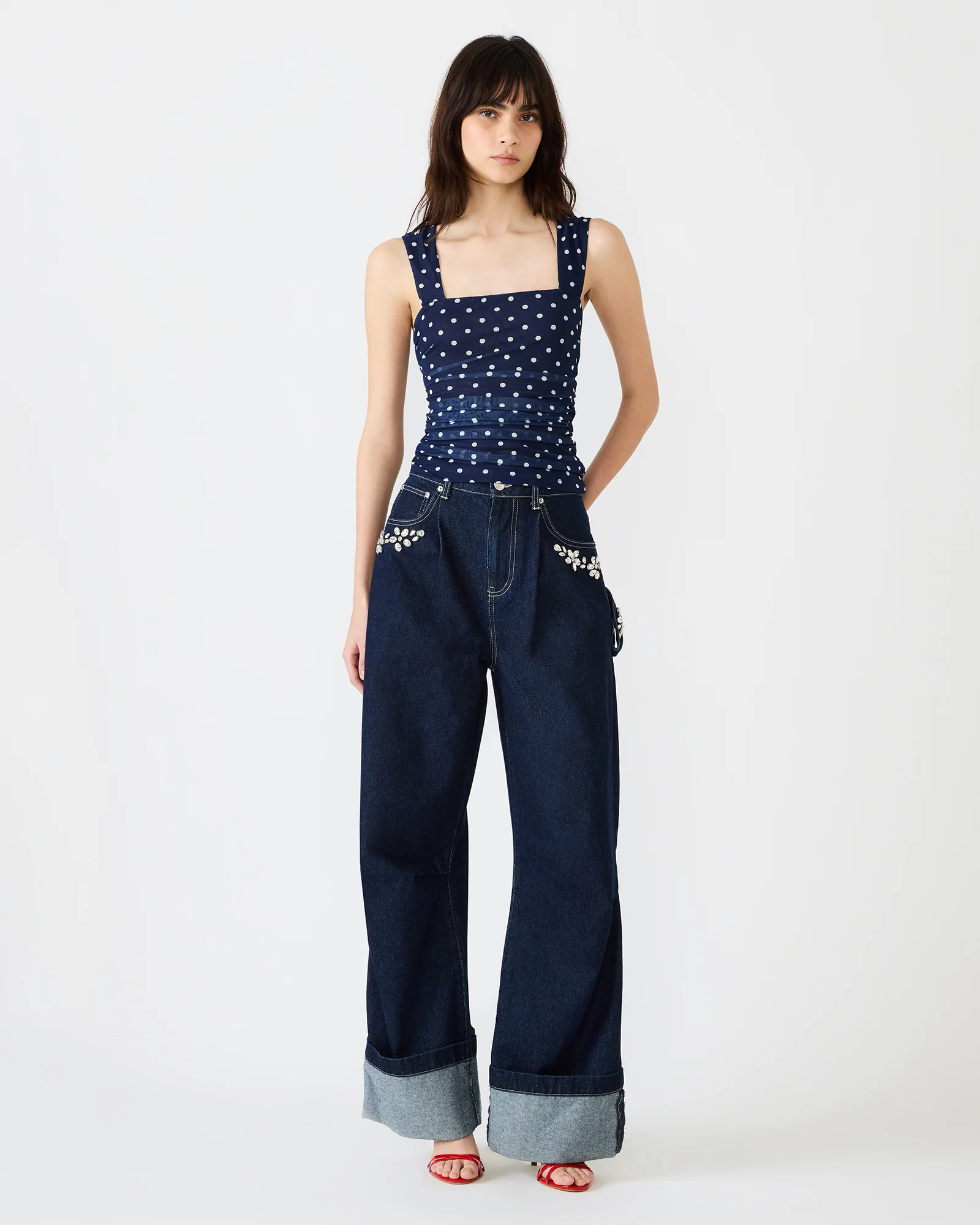 RORRY POLKA DOT KNIT TOP BLUE EXOTIC - Image 2