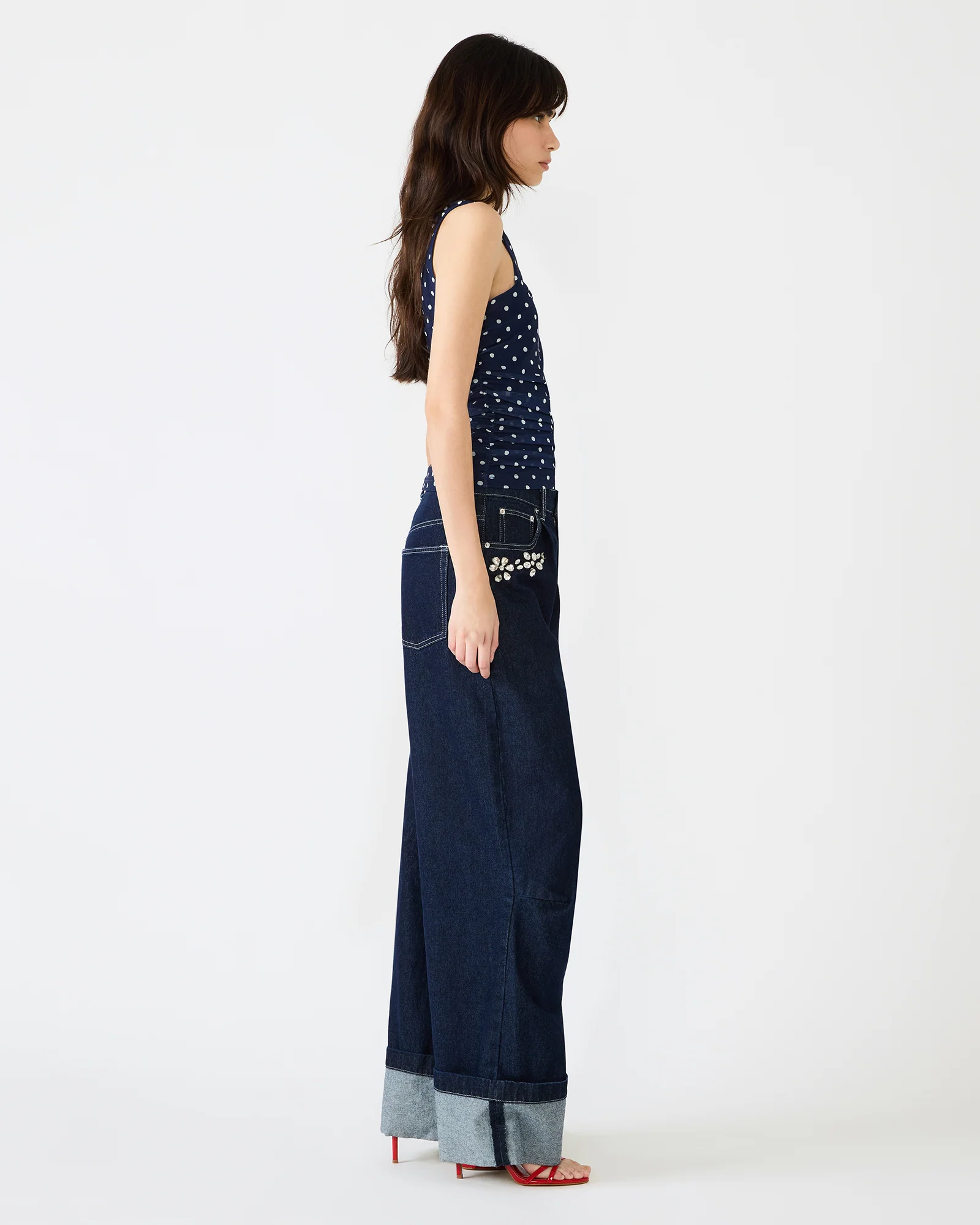 RORRY POLKA DOT KNIT TOP BLUE EXOTIC - Image 3