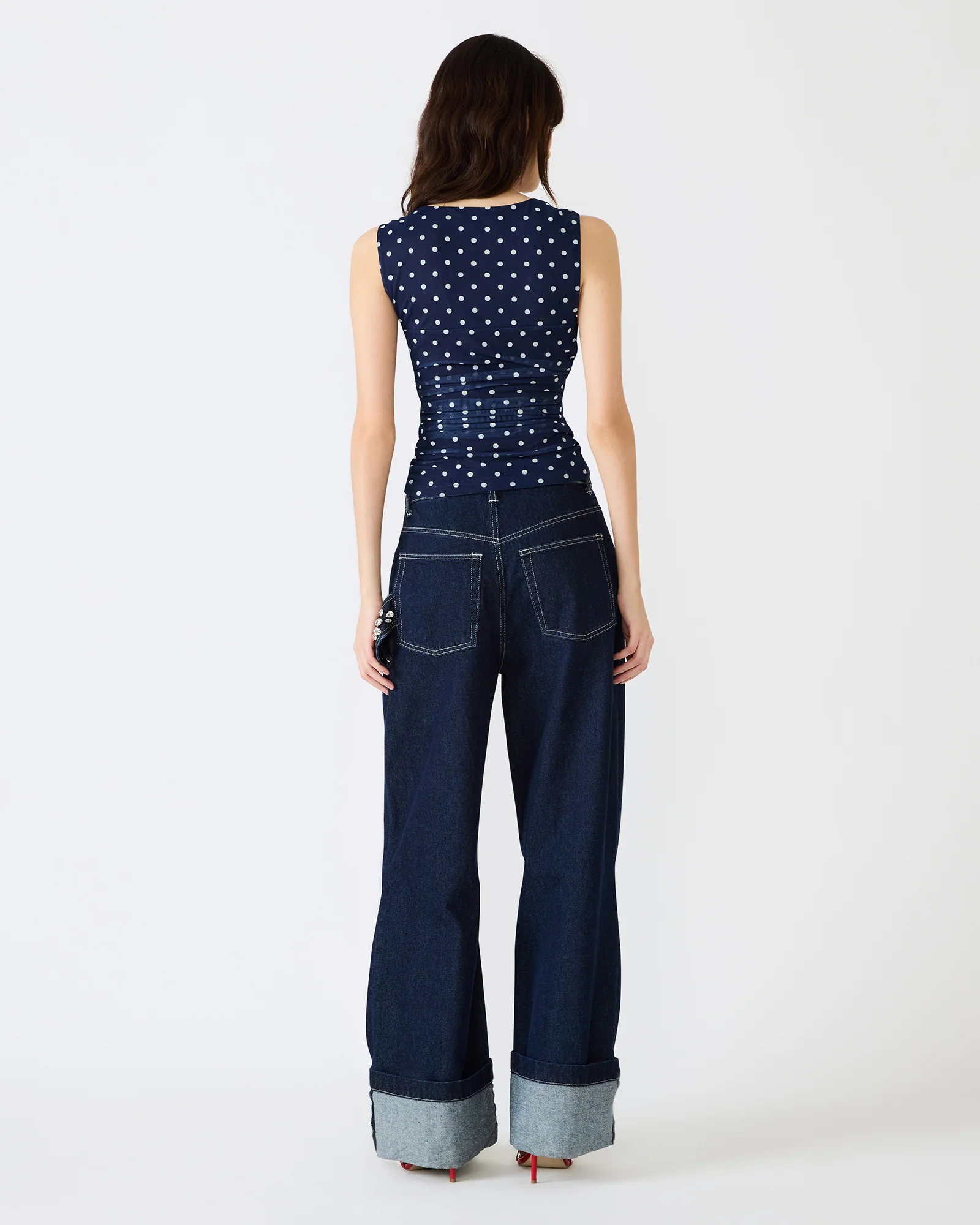 RORRY POLKA DOT KNIT TOP BLUE EXOTIC - Image 5