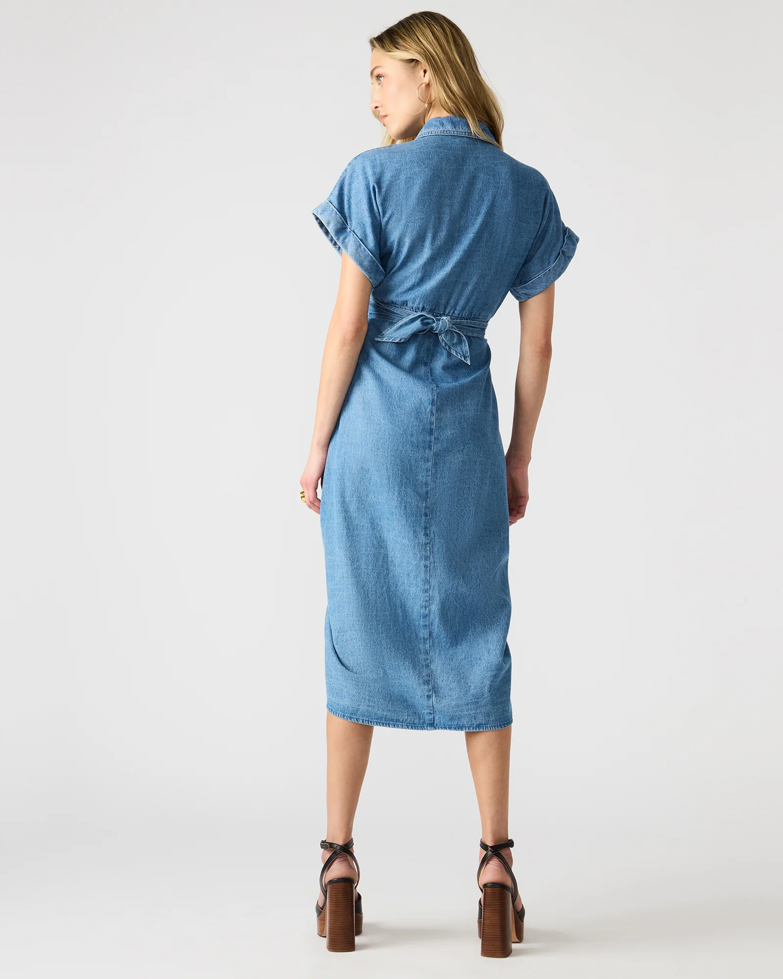TORI DRESS DENIM LIGHT BLUE DENIM - Image 4