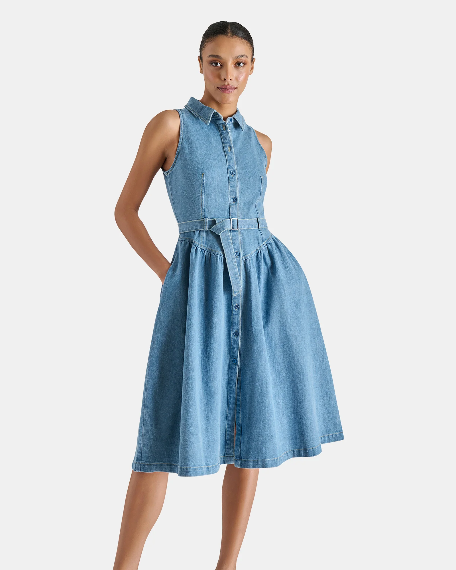 MARY DRESS DENIM - Image 3