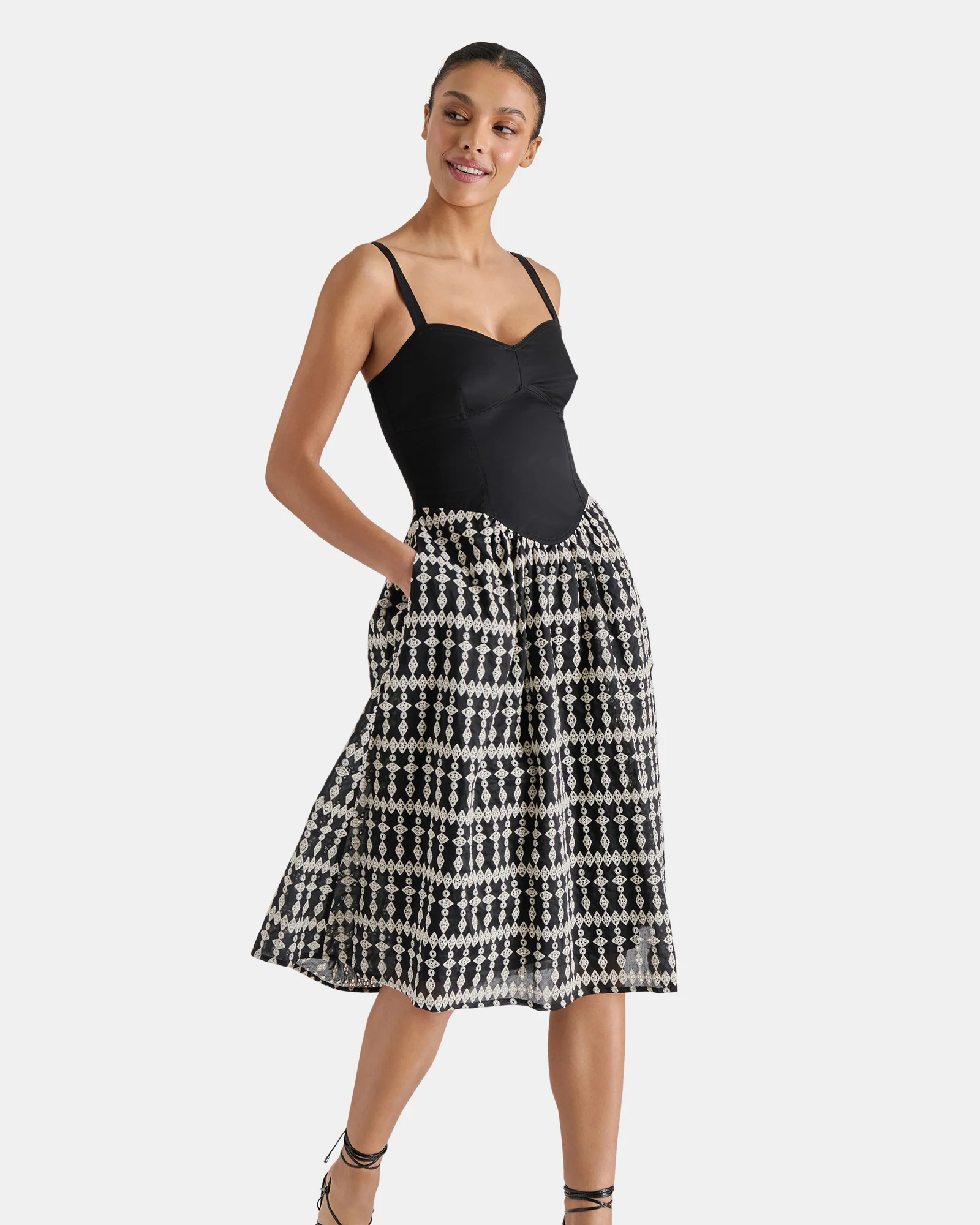 ASTER DRESS BLACK MULTI - Image 3